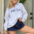 'Coffee & Cocktails Moms Club' Quarter Zip Sweatshirt