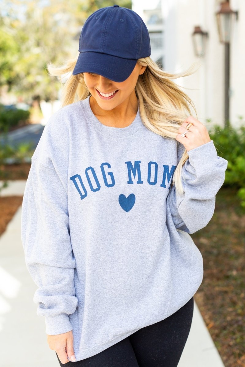'Dog Mom At Heart' Crewneck Sweatshirt