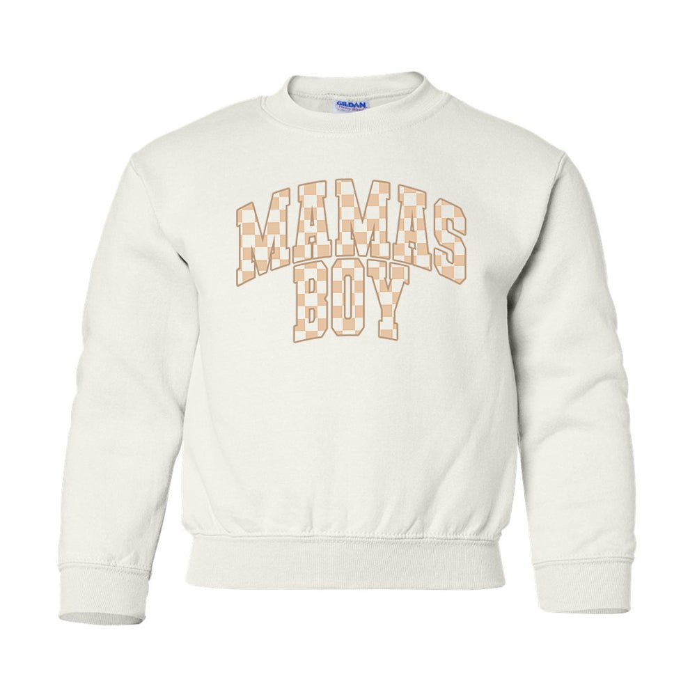 Kids 'Mini/Mama's Boy Tan Check' Sweatshirt