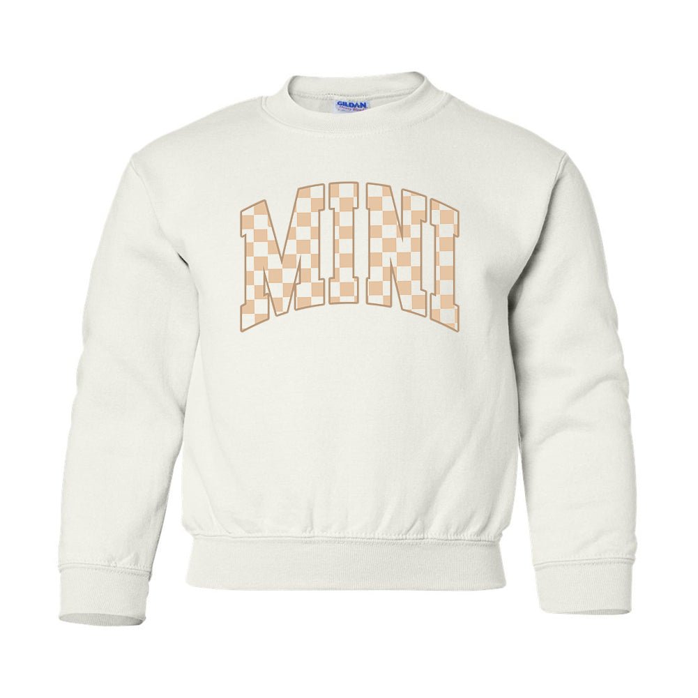 Kids 'Mini/Mama's Boy Tan Check' Sweatshirt