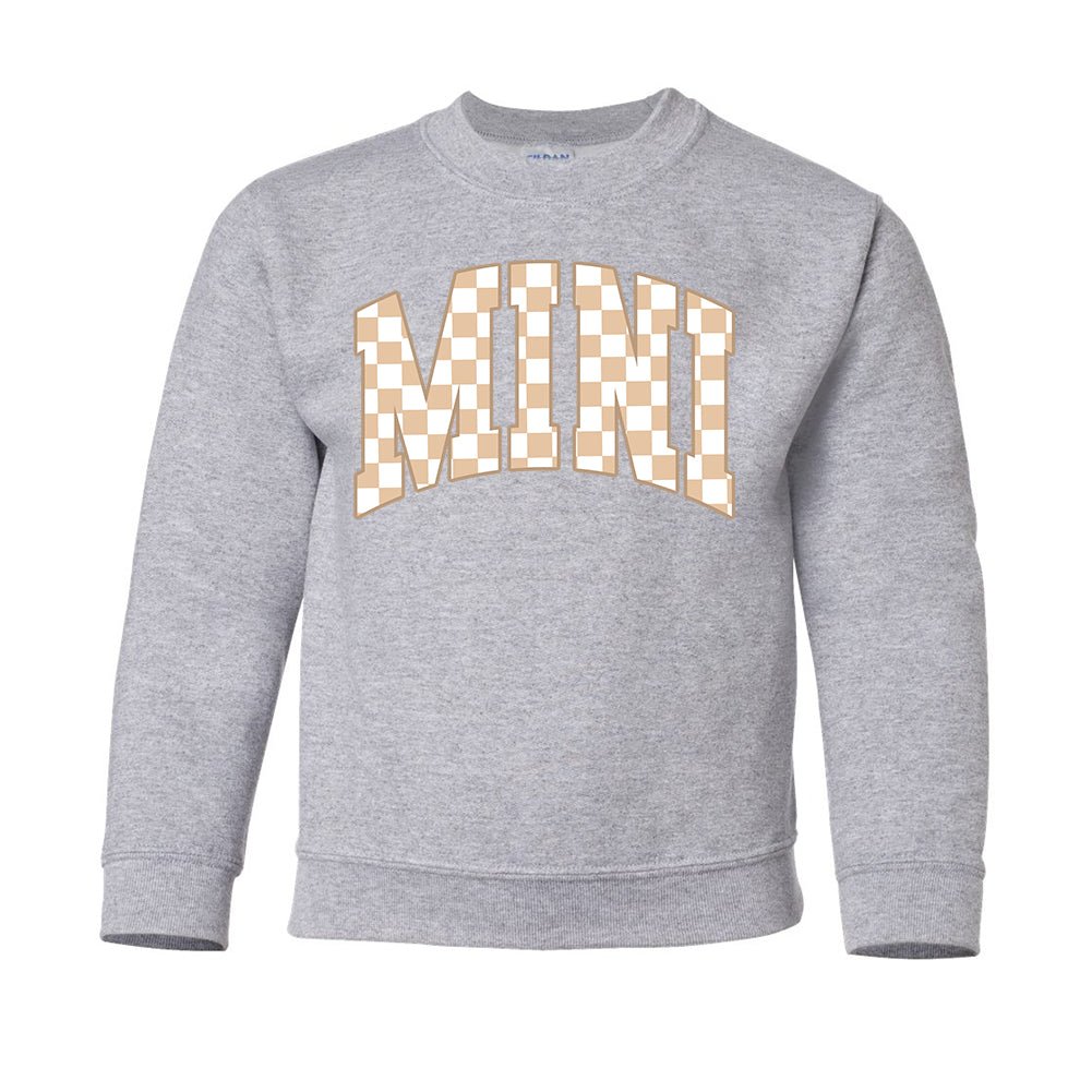 Kids 'Mini/Mama's Boy Tan Check' Sweatshirt