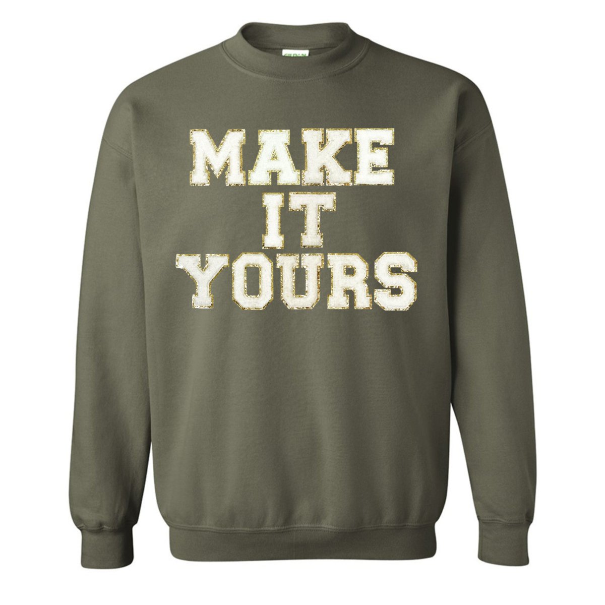 Make It Yours™ Letter Patch Crewneck Sweatshirt