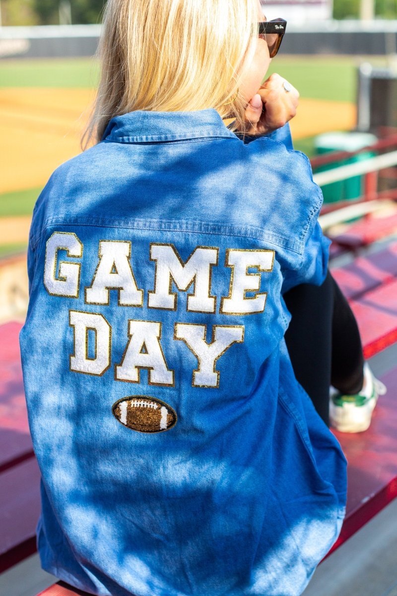 Make It Yours™ Letter Patch Oversized Denim Long Sleeve