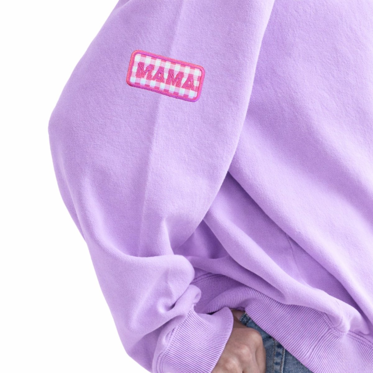 'Mama Gingham Patch' Mockneck