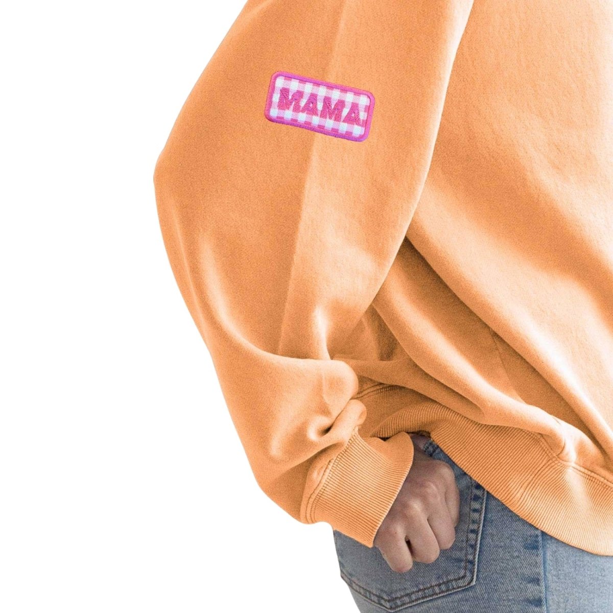 'Mama Gingham Patch' Mockneck