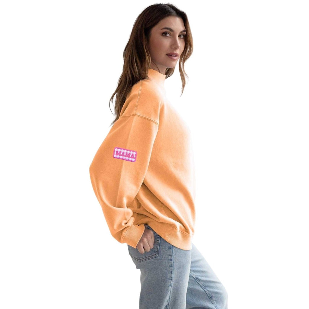'Mama Gingham Patch' Mockneck