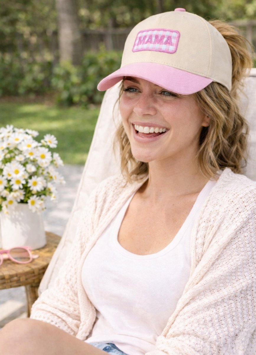 'Mama Gingham Patch' Snapback Trucker Hat