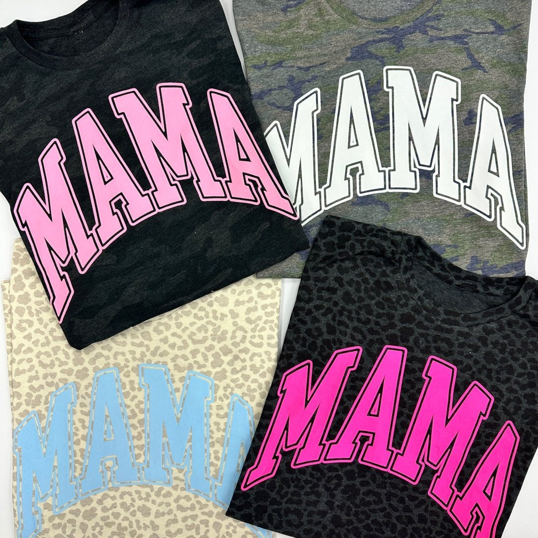 PUFF 'Mama' Camo/Leopard Pattern T-Shirt
