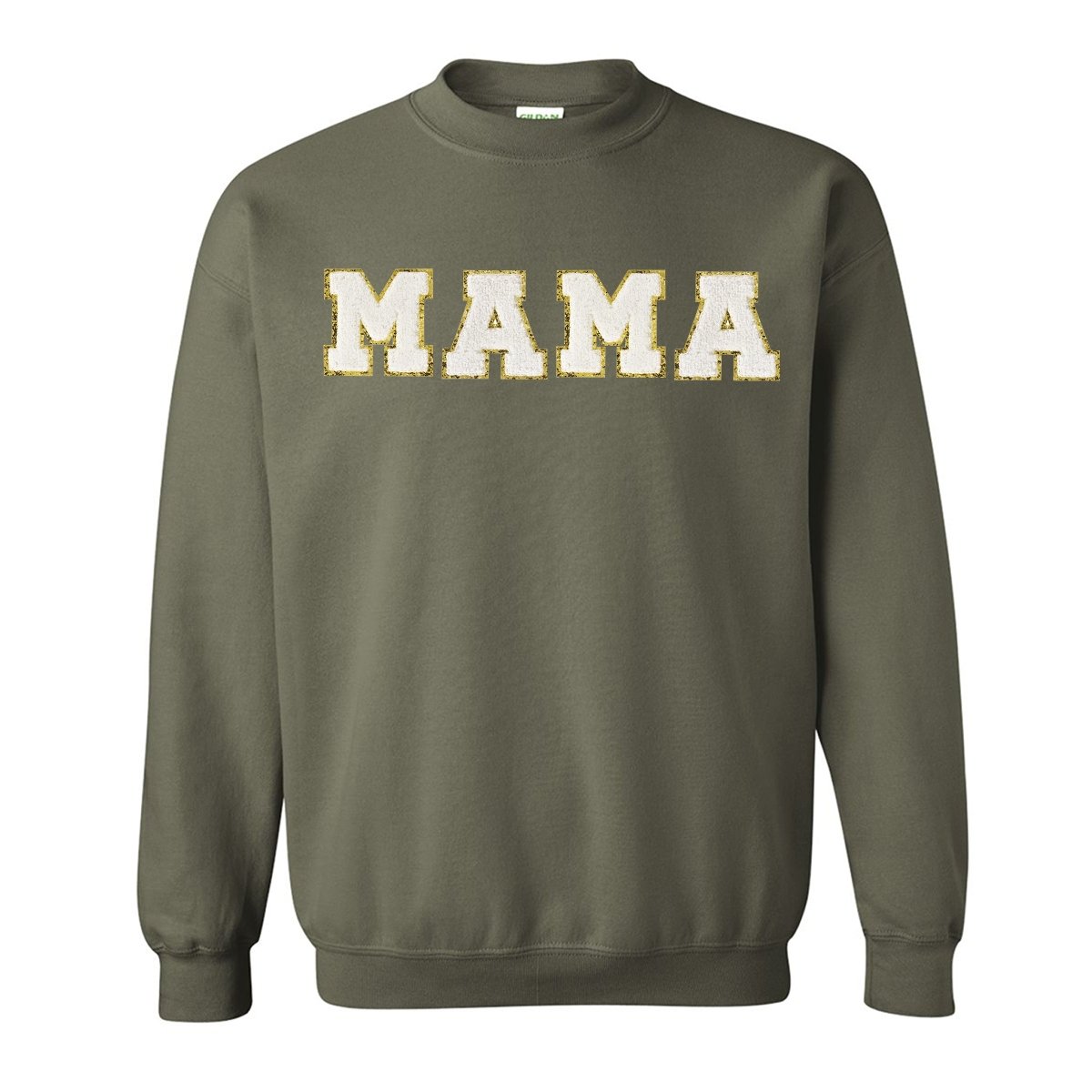 Mama/Mom Letter Patch Crewneck Sweatshirt