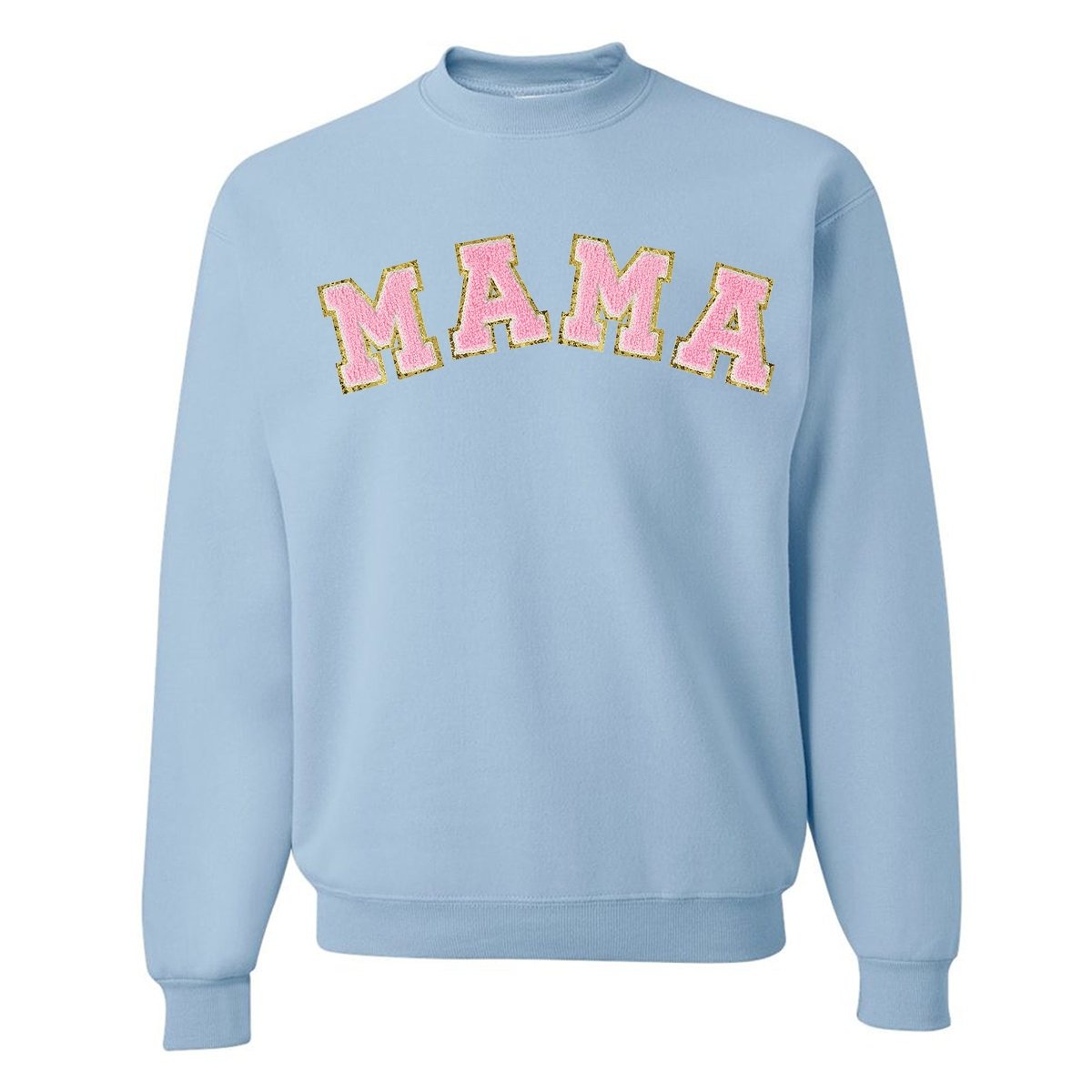 Mama/Mom Letter Patch Crewneck Sweatshirt