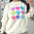 'Mom Life Candy Hearts' Crewneck Sweatshirt
