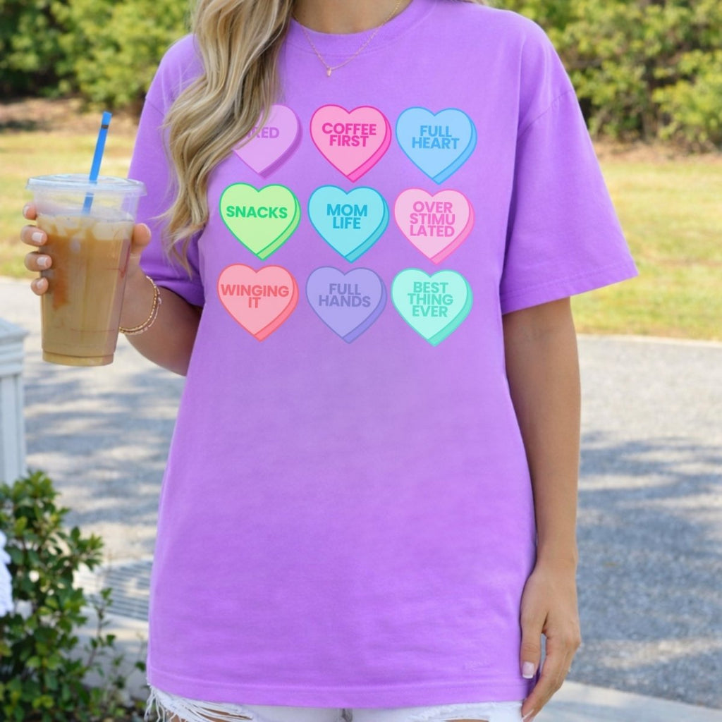 'Mom Life Candy Hearts' T-Shirt