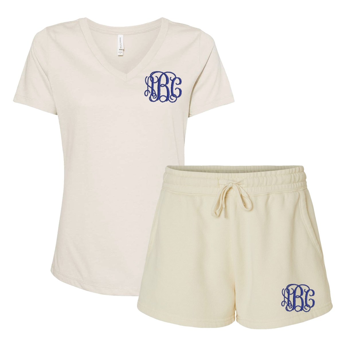 Monogrammed V-Neck & Shorts Set