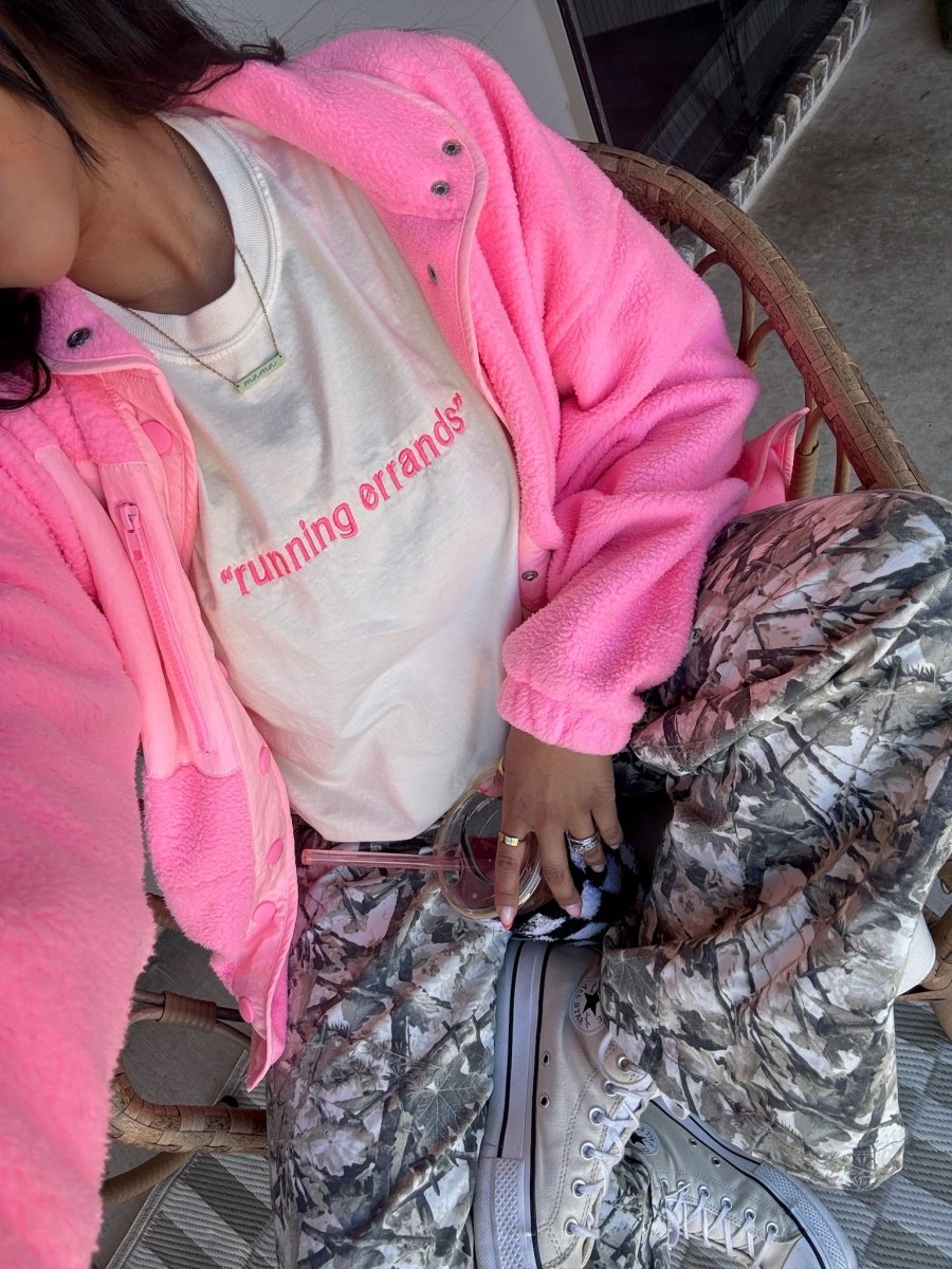'Running Errands' Embroidered T-Shirt