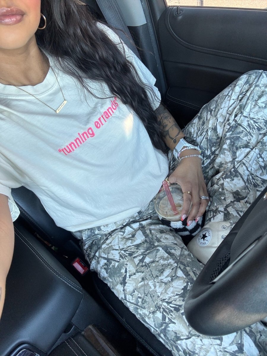 'Running Errands' Embroidered T-Shirt