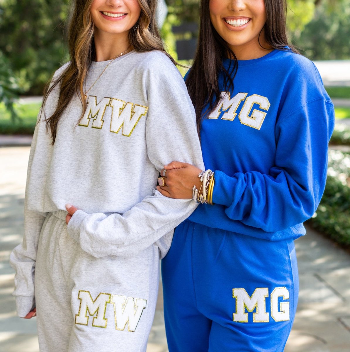 Initialed Letter Patch Sweat Set