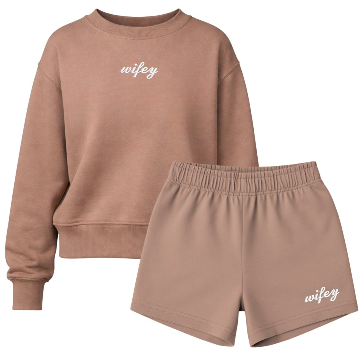 'Wifey' Signature Sweatshirt & Shorts Set